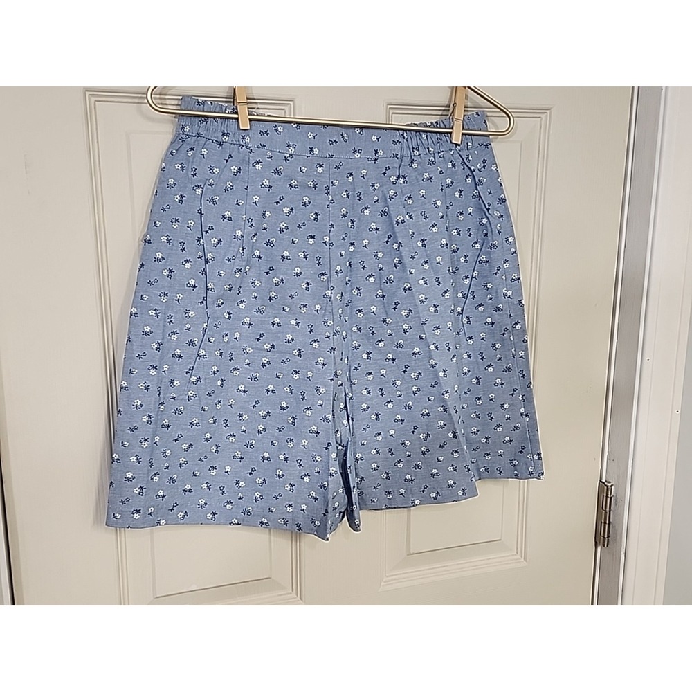 Vtg Briggs Women's Petite Sz 10 Blue Floral Skirt Zip Skort 1980's 90's ~ NWT - Picture 9 of 11